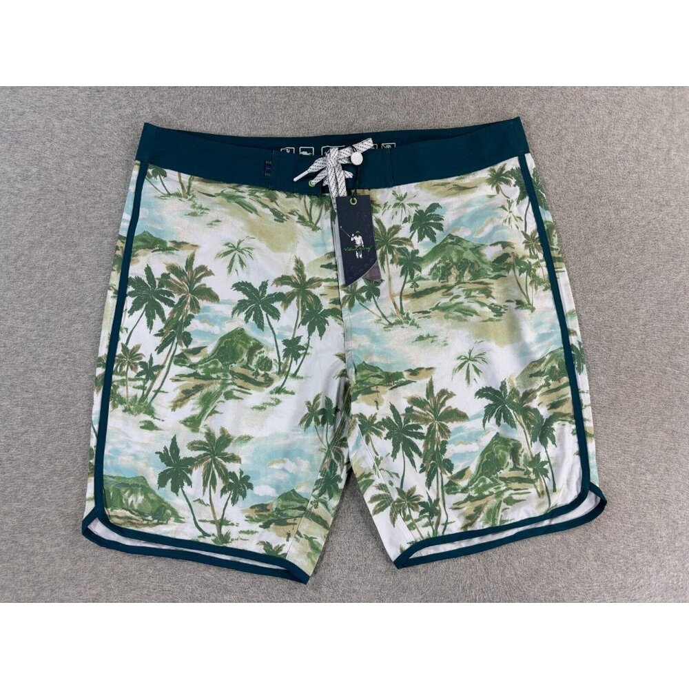 NWT‎ William Murray THE ROUGH LIFE Board Shorts (Men's 36) Green - 8"
